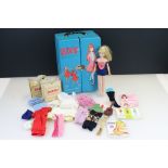Original Mattel Skipper Barbie's Little Sister carrying case containing Skipper doll, clothing,