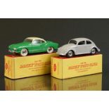 Two boxed Dinky diecast models to include 181 Volkswagen in grey and 187 Volkswagen Karmann Ghia