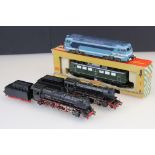 Four HO gauge locomotives to include boxed Fleischmann 1338 DB (poor box), Fleischmann SNCF 68001