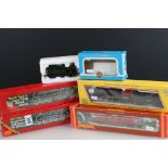 Five boxed OO gauge locomotives to include 3 x Hornby (R154 SR Sir Dinadan, R060 BR Diesel Brush