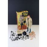 Boxed Marx Mike Hazard Double Agent figure with a large quantity of accessories and paperwork,