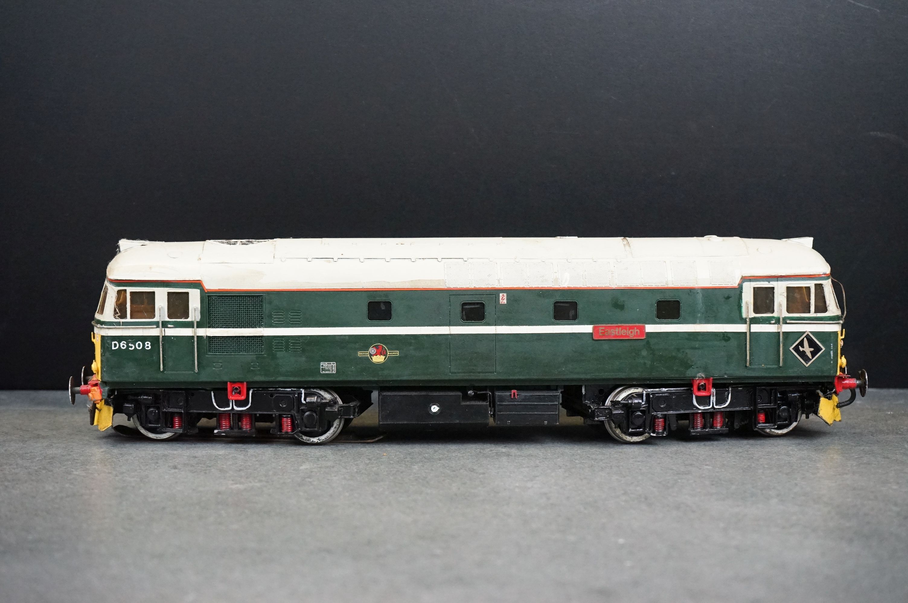 Kit built O gauge D6508 Eastleigh BR Diesel locomotive in green livery, metal construction, - Image 2 of 6
