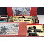 Two boxed Marklin HO gauge train sets featuring 2 x locomotives, 5 x items of rolling stock, track