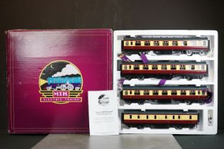 Boxed MTH Electric Trains O gauge 22-60030 4 Car LMS Standard Passenger Set Crimson & Cream 4 Coach,