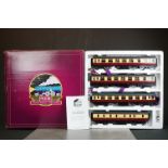 Boxed MTH Electric Trains O gauge 22-60030 4 Car LMS Standard Passenger Set Crimson & Cream 4 Coach,