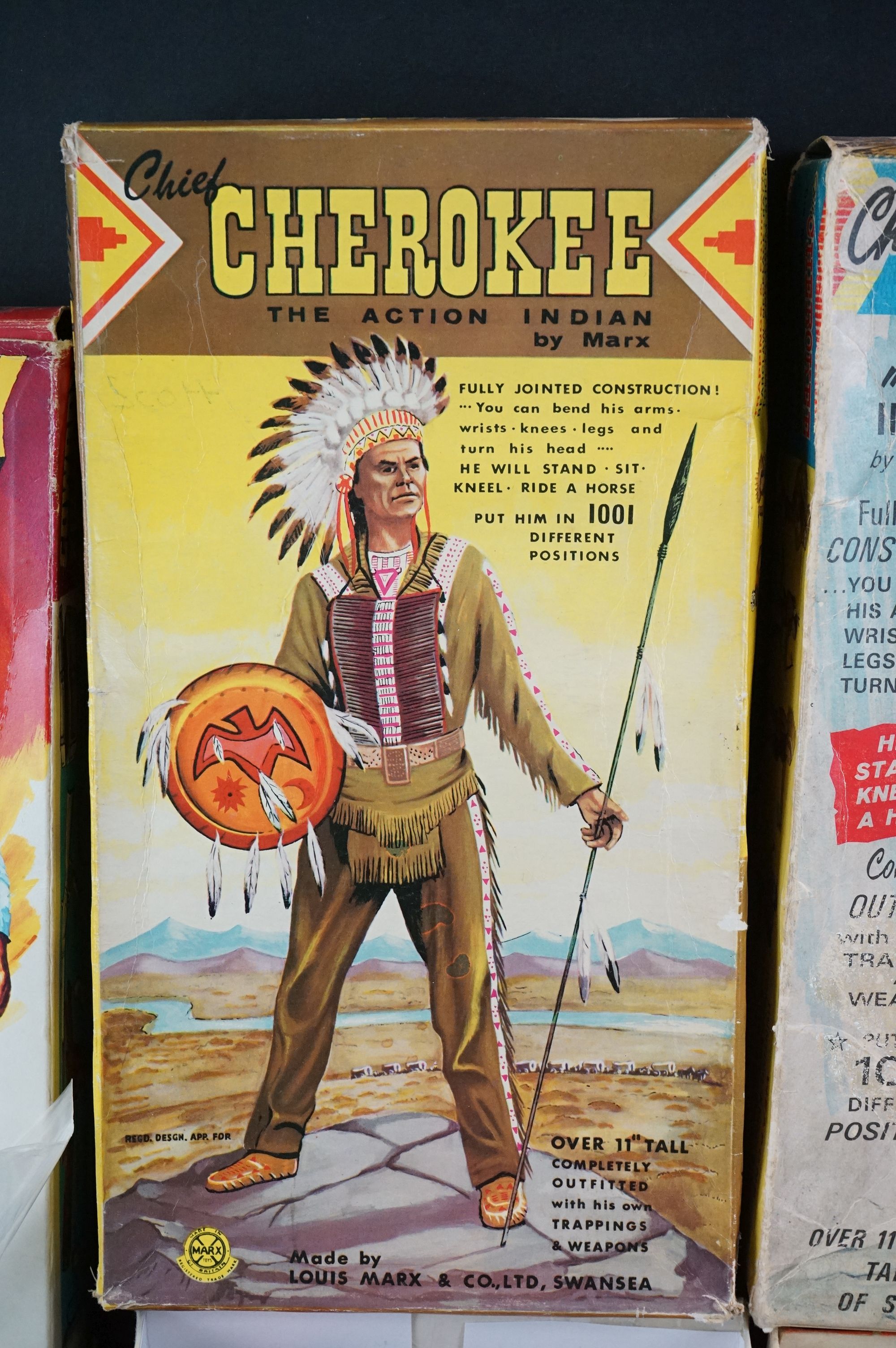 Four boxed Marx Wild West figures to include Cowboy Kid and Indian Cherokee and 2 x Chief - Image 4 of 10