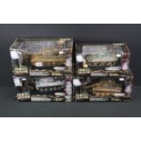 Four boxed Forces Of Valor 1:32 diecast models to include U. & M4A3 Sherman Tank Normandy 1944,