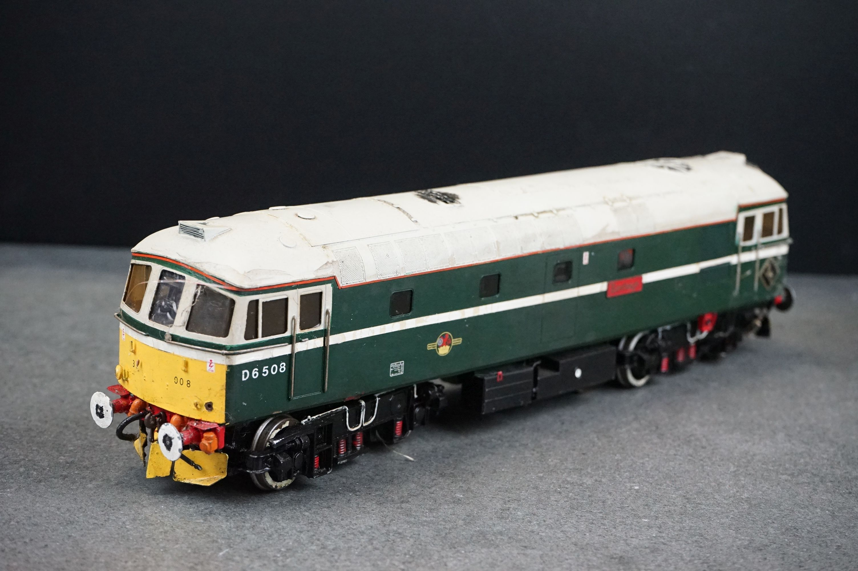 Kit built O gauge D6508 Eastleigh BR Diesel locomotive in green livery, metal construction, - Image 4 of 6