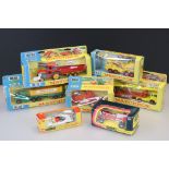 Seven boxed diecast models to include 5 x Matchbox SuperKings (K3 Massey Ferguson Tractor & Trailer,