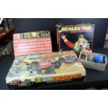 boxed Scalextric set C587 Formula 1 GP8 (appearing complete) with 2 x Scalextric boxes with track