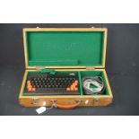 Retro Gaming - Oric Atmos 48k console/keyboard with leads contained within a wooden case