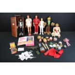 Quantity of action figures & dolls to include Marx Best Of The West Travel Case with figures and