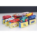 Nine Boxed Matchbox Series diecast models to include 1 Diesel Road Roller, 10 Sugar Container, 33