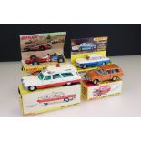 Four boxed Dinky diecast models to include 267 Superior Cadillac Ambulance (paint wear), 192 Range