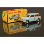 Boxed Dinky 199 Austin Seven Countryman diecast model in pale blue, diecast vg, box with a little