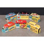 Six boxed Corgi diecast models to include 252 Rover 2000, 222 Renault Floride, 436 Citroen Safari,