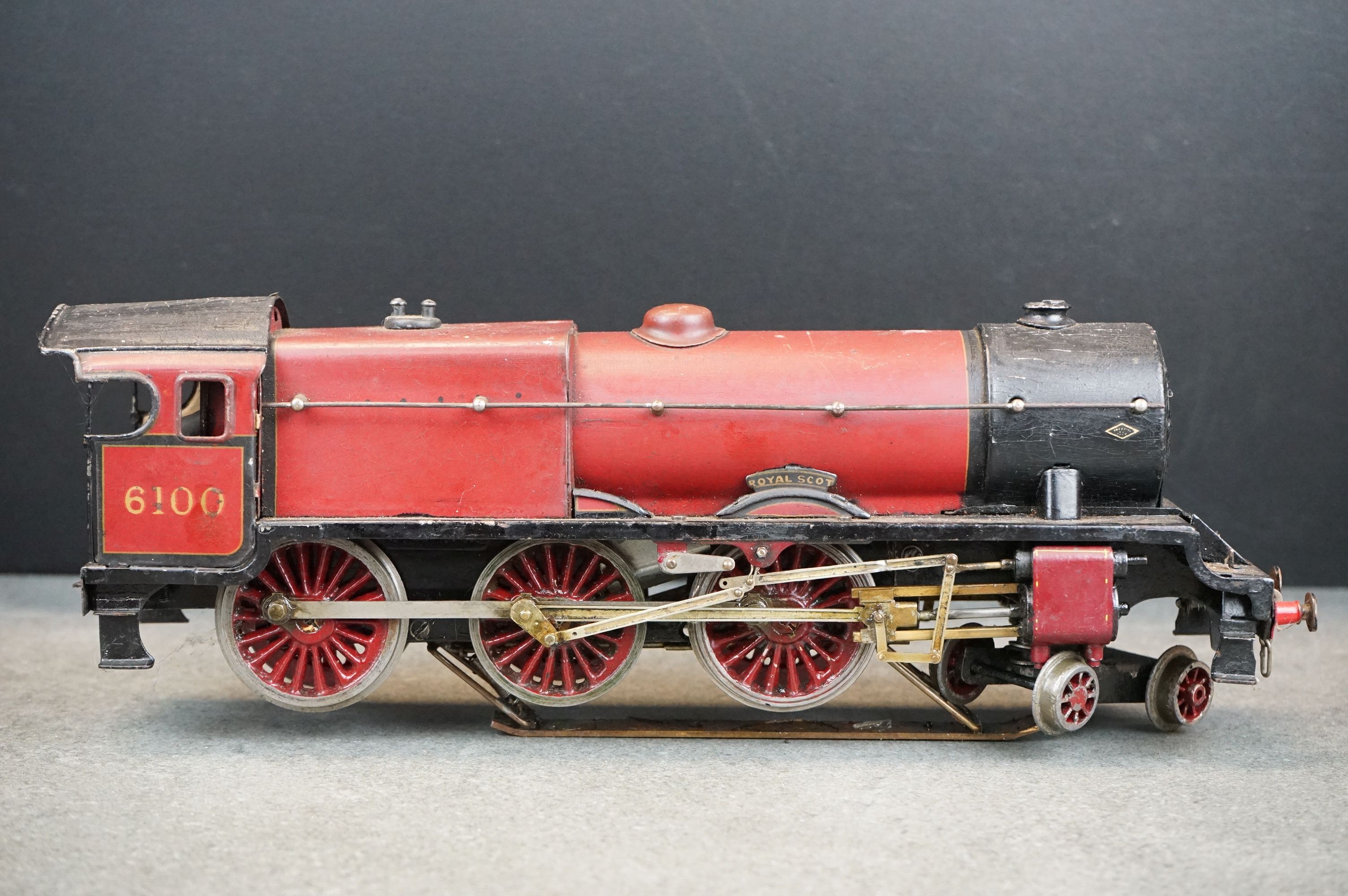 Kit built O gauge Royal Scot LMS 4-6-0 6100 locomotive with tender in red livery, metal - Image 3 of 10