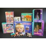 Boxed Playmates 98101 Amazing Ally Doll (missing Tea Party ware), 3 x boxed Vivid Imaginations Puppy