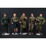 Action Man - Five Original Palitoy Action Man Figures, all with painted heads (one blonde, two brown
