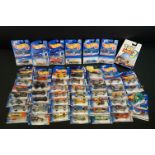 50 Carded Mattel Hot Wheels diecast models in vg condition