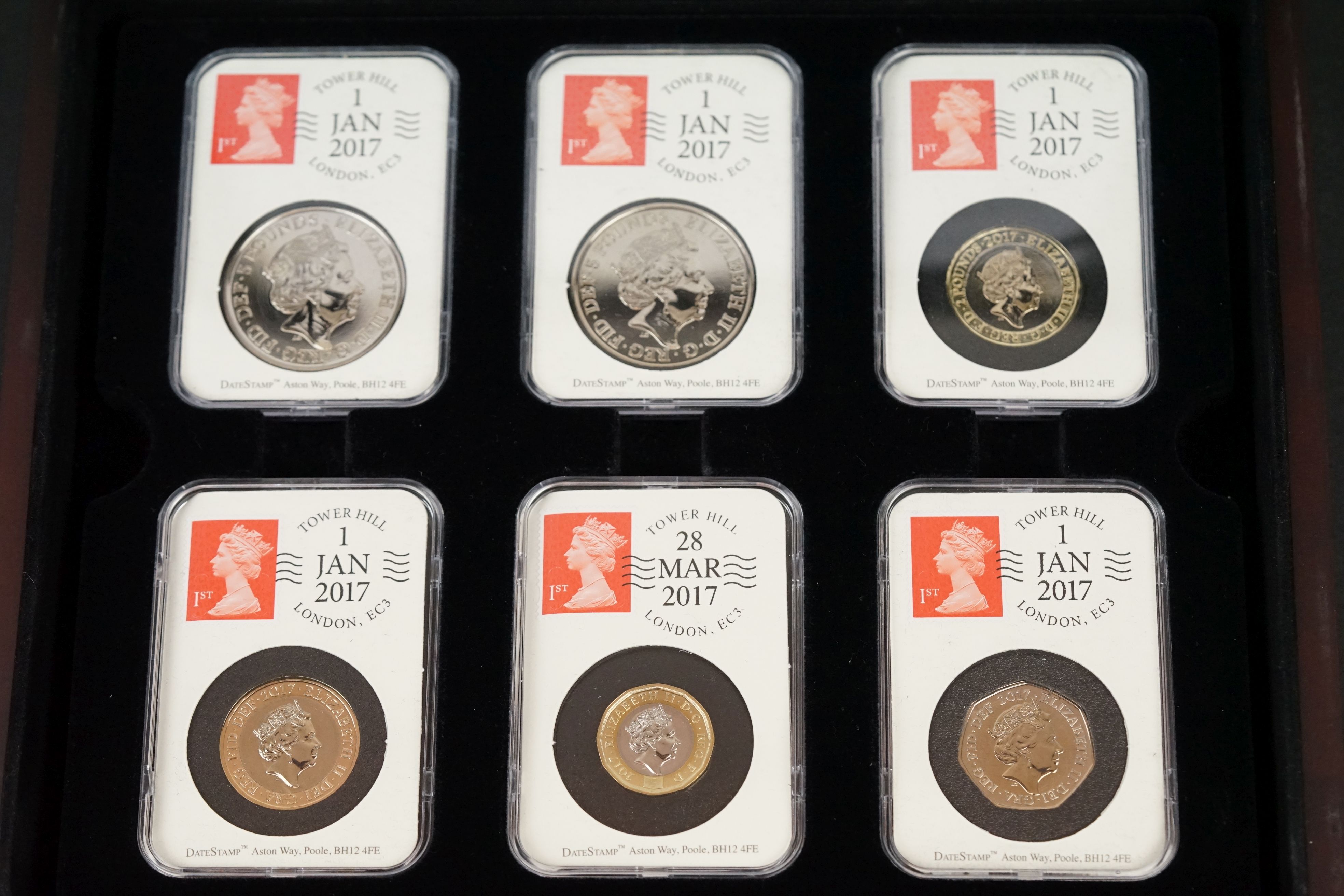 A 2017 date stamp United Kingdom coin specimen year set in presentation box complete with COA. - Image 2 of 8