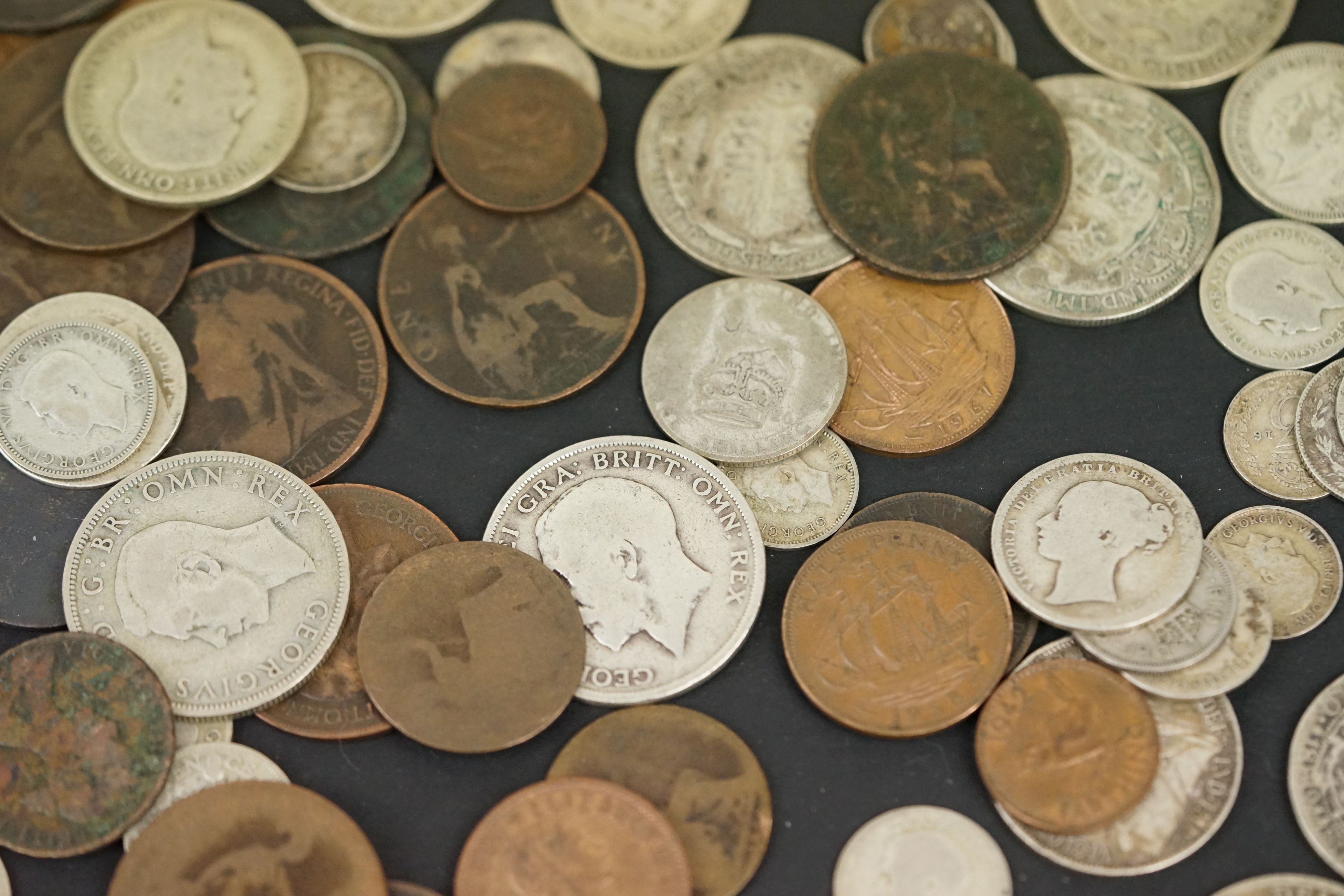 A collection of mainly British pre decimal coins to include King George V and Queen Victoria - Image 9 of 13