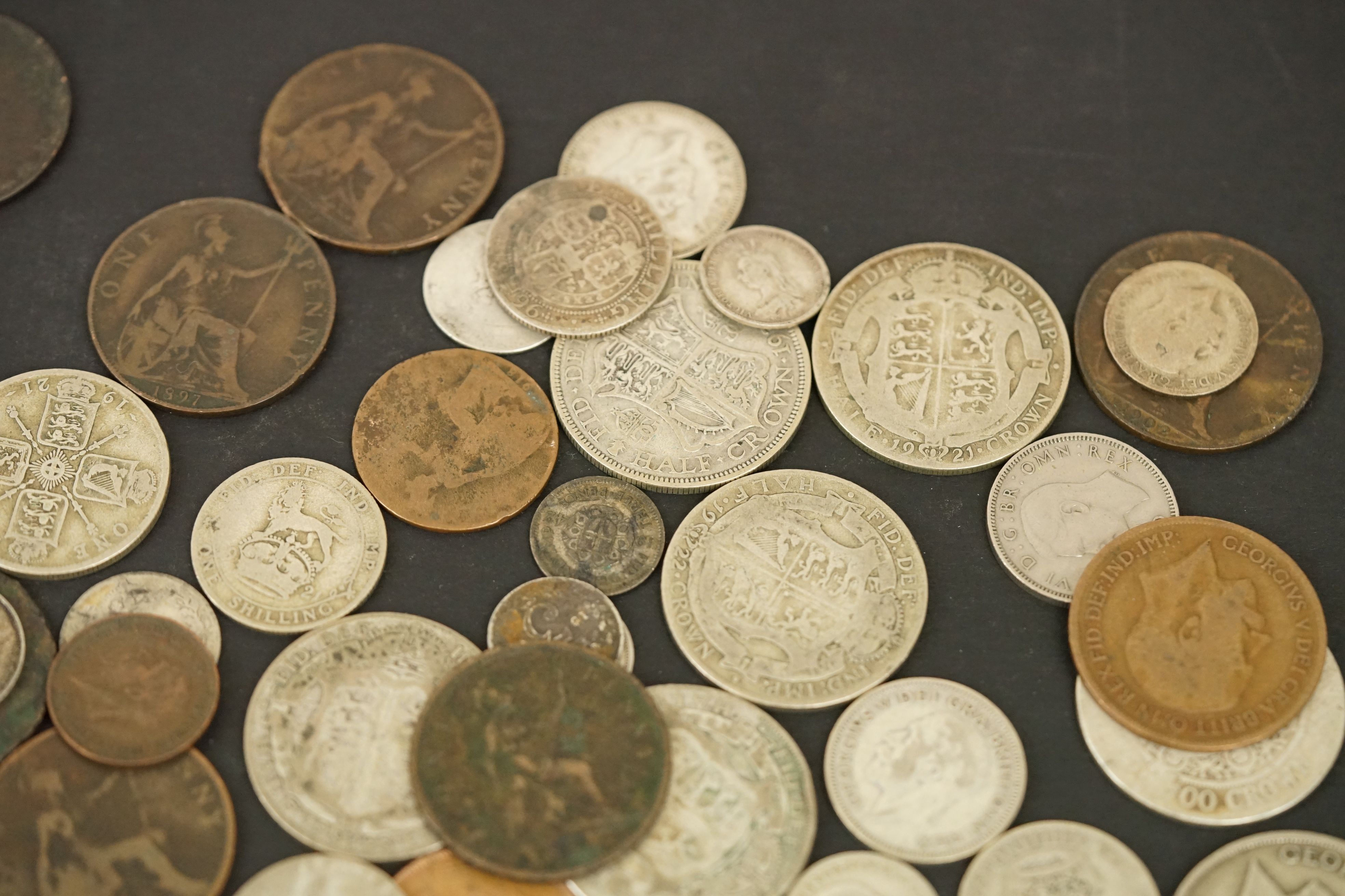 A collection of mainly British pre decimal coins to include King George V and Queen Victoria - Image 6 of 13