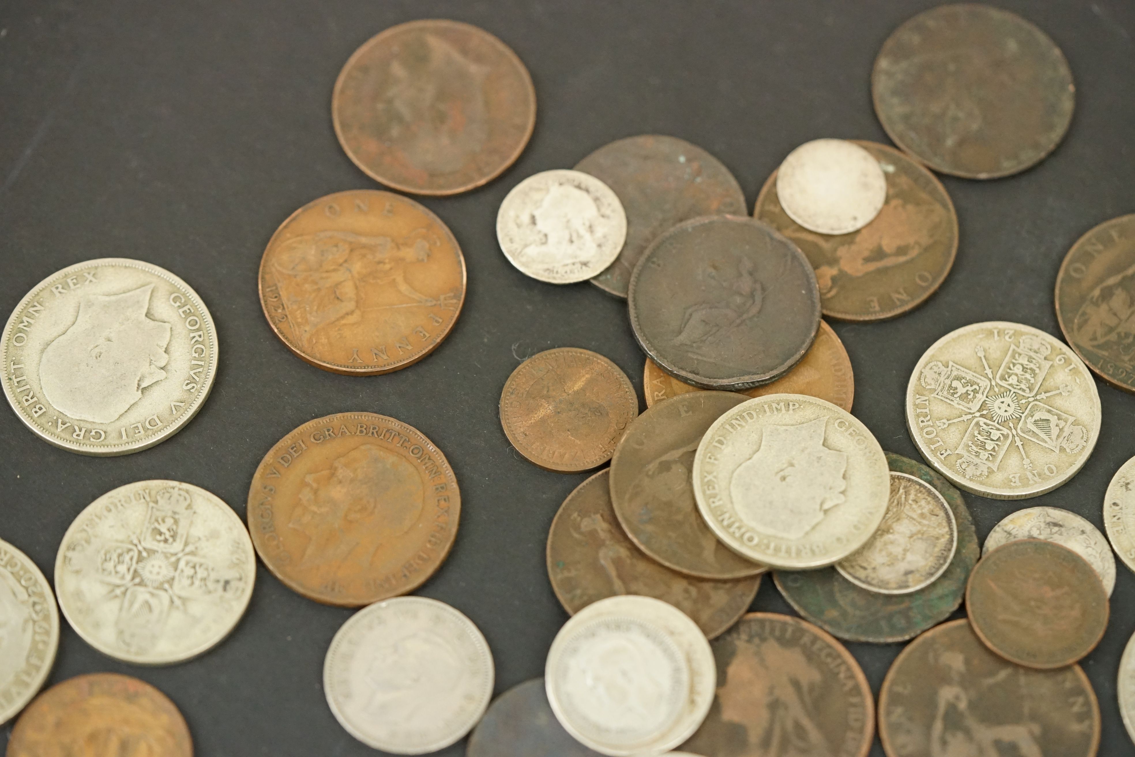 A collection of mainly British pre decimal coins to include King George V and Queen Victoria - Image 7 of 13