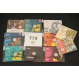 A collection of eleven Royal Mint £2 collectors coins to include The Magna Carta, Bravery in the