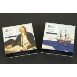 Two Royal Mint 250th Anniversary of Captain James Cook's Voyage of Discovery 2019 UK £2 Silver proof