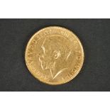 George V full sovereign coin, 1925, South Africa Mint, George and the Dragon back