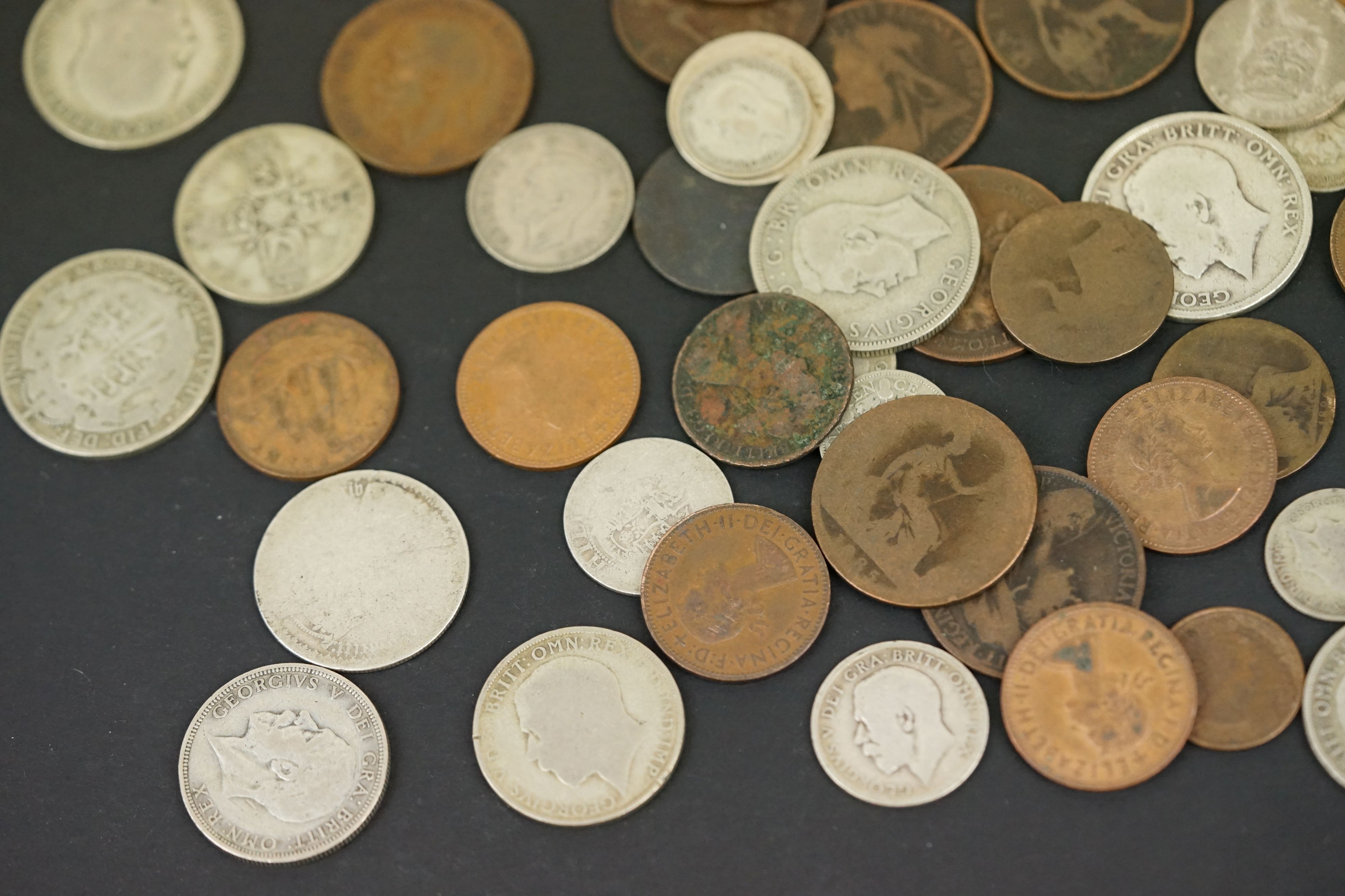 A collection of mainly British pre decimal coins to include King George V and Queen Victoria - Image 8 of 13