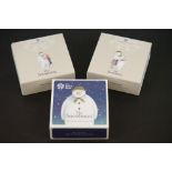 A collection of three Royal Mint United Kingdom 50p silver proof 'The Snowman' coins to include