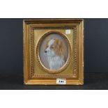 Gilt framed watercolour of a King Charles spaniel