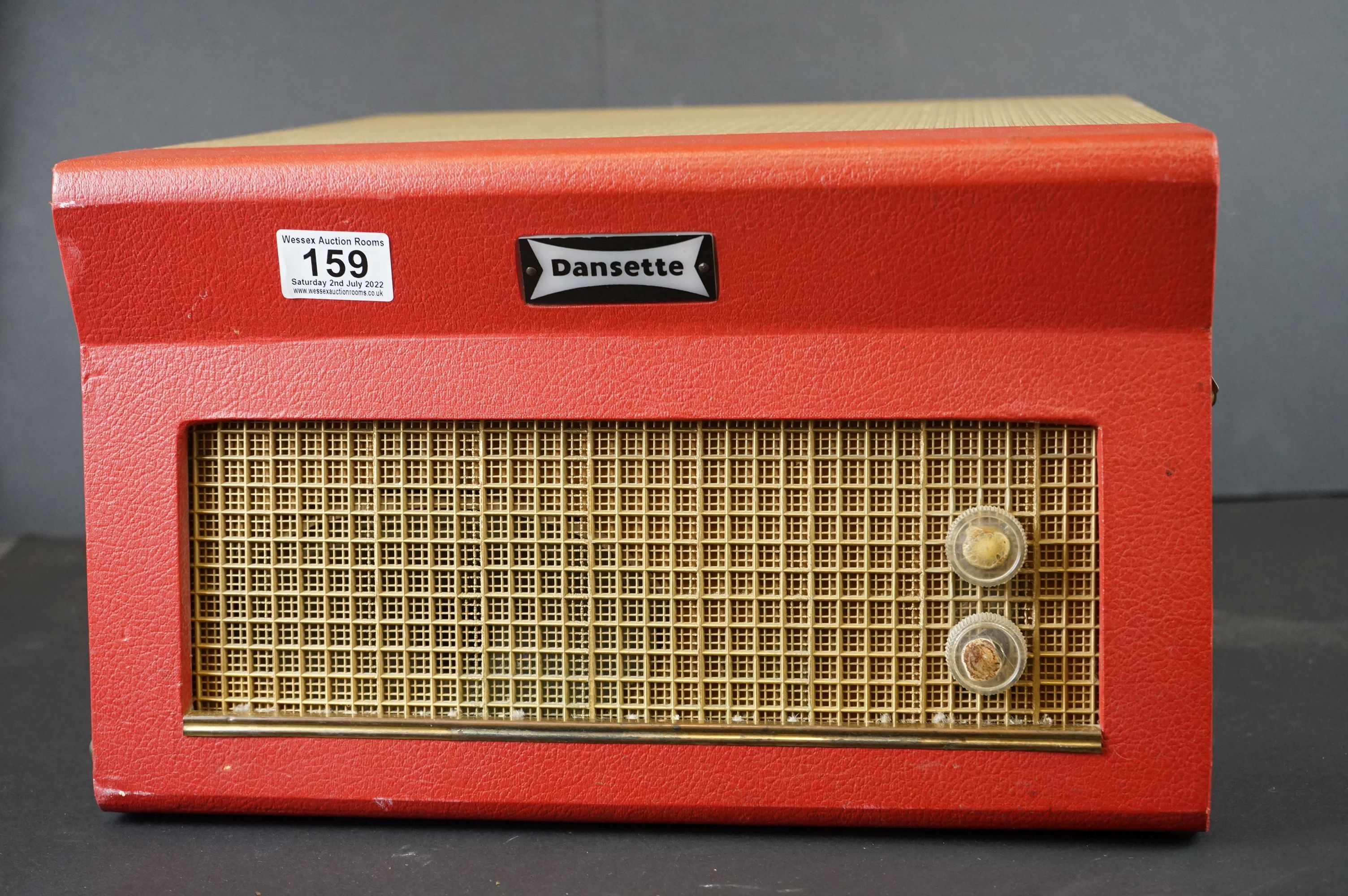 1950's / 1960's Red Dansette Monarch Portable Record player. - Image 6 of 6