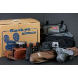 Camera and film items to include boxed Sankyo Reel to Reel assorted cameras (including Olympus and