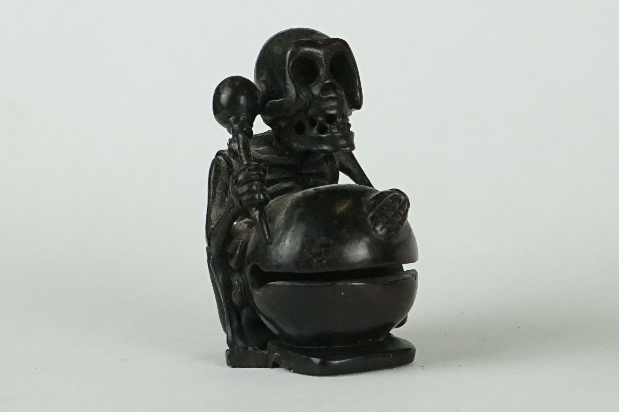 A collection of four Chinese carved wooden netsuke of figural form to include a Mermaid and a - Image 13 of 17