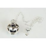 Silver masonic bell-shaped pendant necklace