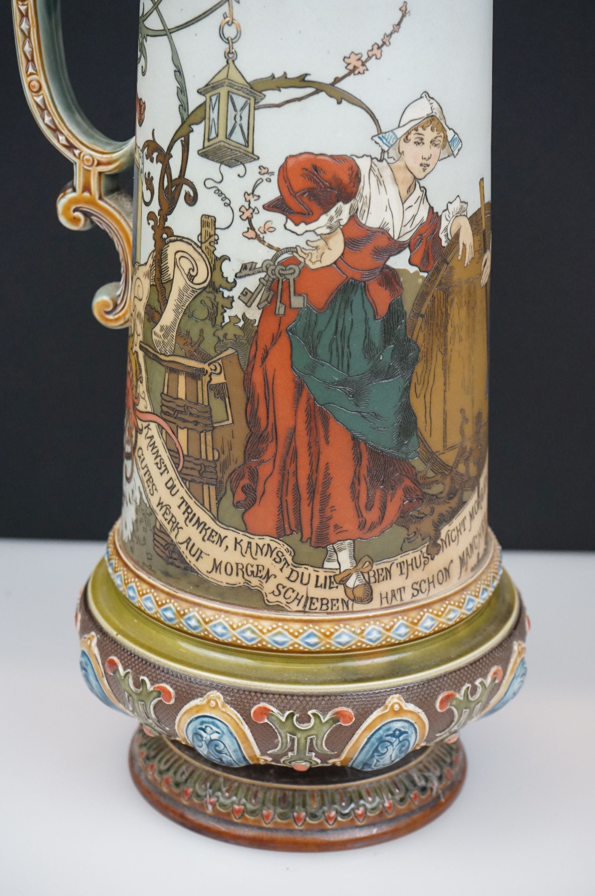 Heinrich Schlitt for Mettlach Villeory & Boch, Stoneware Beer Jug / Stein decorated with a Dutch - Image 3 of 7