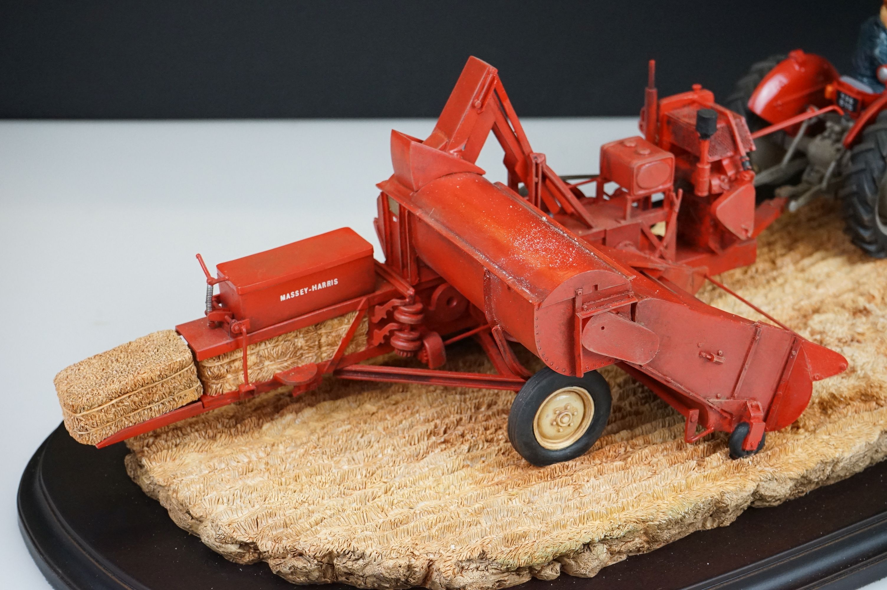 Country Artists Model of a Hay Baling titled ' Safely gathered in ' by Keith Sherwin on a wooden - Image 2 of 4