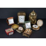 Collection of clocks to include a carriage clock, a travel alarm clock, etc