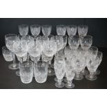 Collection of Waterford Crystal ' Colleen ' pattern hobnail cut glassware to include 7 wine glasses,