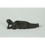 Bronze figure of a recumbent Buddha