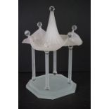 Crystal & frosted glass pagoda ornament (approx 27cm tall)