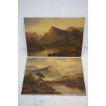 Pair of Late 19th / Early 20th century Oil Paintings on Canvas of Scottish Highland Scenes, both