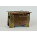 Arts and Crafts copper & brass miniature casket