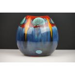 Poole Pottery Pillow Vase, late 20th century, hand painted with an abstract design, original
