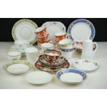 Collection of Shelley and Wileman Teaware including Three Shelley Trios, Two Shelley Cups and