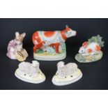 Beswick ware Limited Edition Figure of Hunca Munca Sweeping mo.1157/1947 together with a Pair of