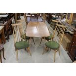Ercol ' Windsor ' Light Elm and Beech Dining Table model no. 382, 150cm long x 72cm high together